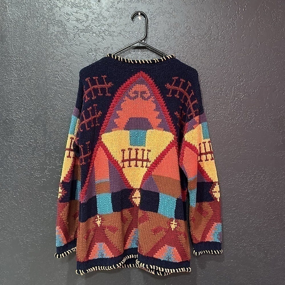 HAROLD’S Vintage Tribal Native Knit Multicolored Men’s Sweater Size M/L - Picture 2 of 6